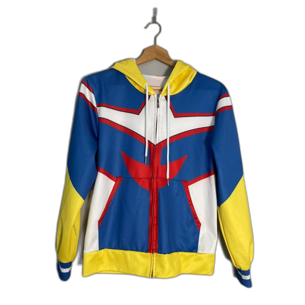 All Might My Hero Academia Cosplay Zip Hoodie Anime Jacket Unisex Sz S Halloween